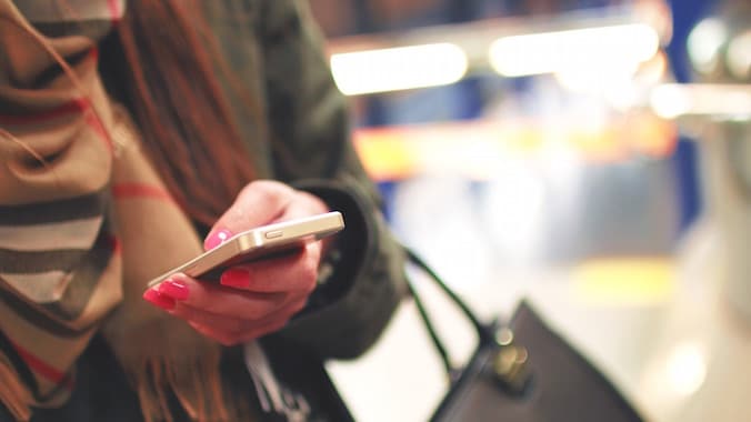 woman on mobile