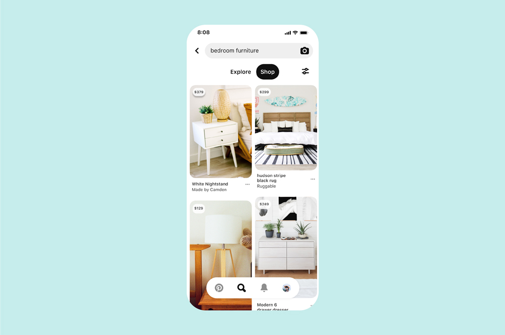 Représentation de l'application Pinterest