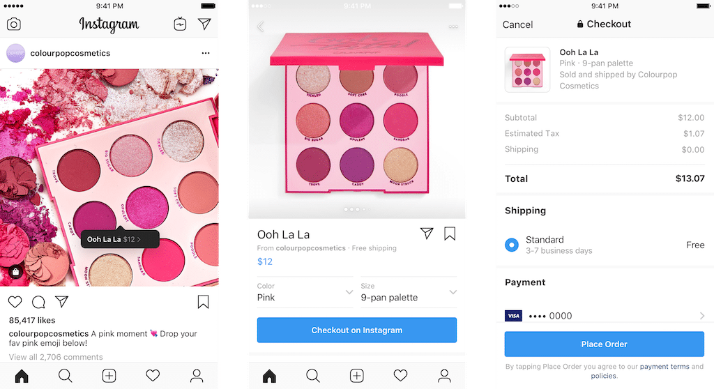 instagram checkout