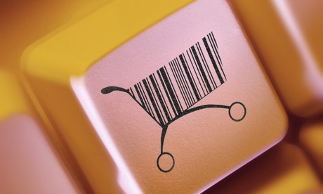 A computer key with online shopping cart