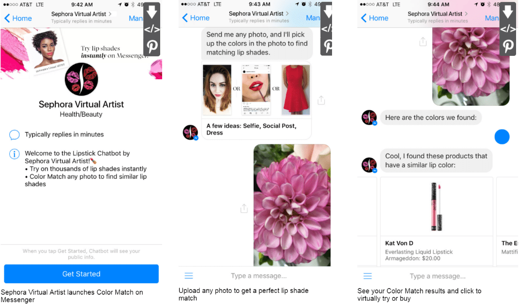 Sephora chatbot image