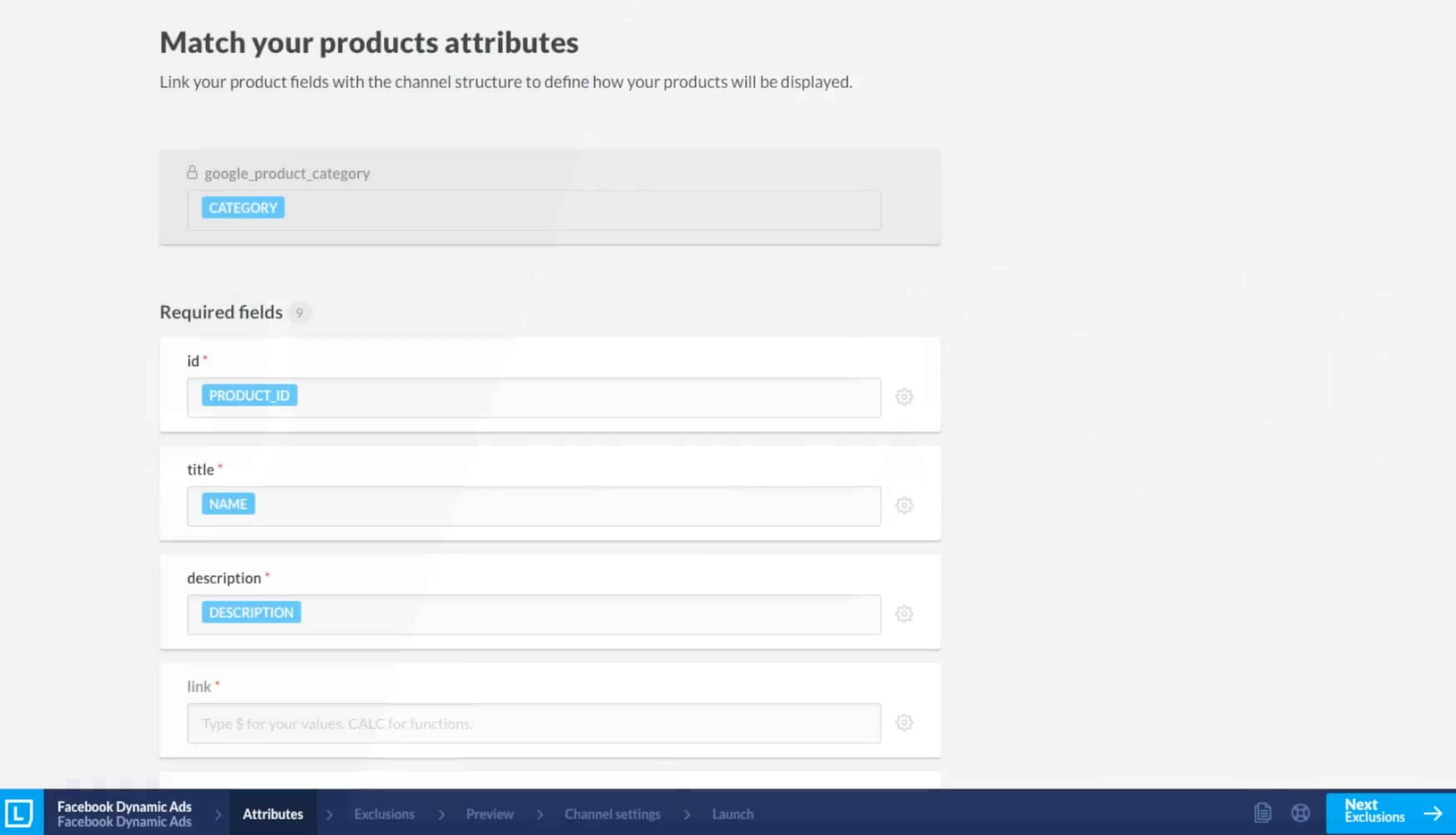 Product attributes on Lengow